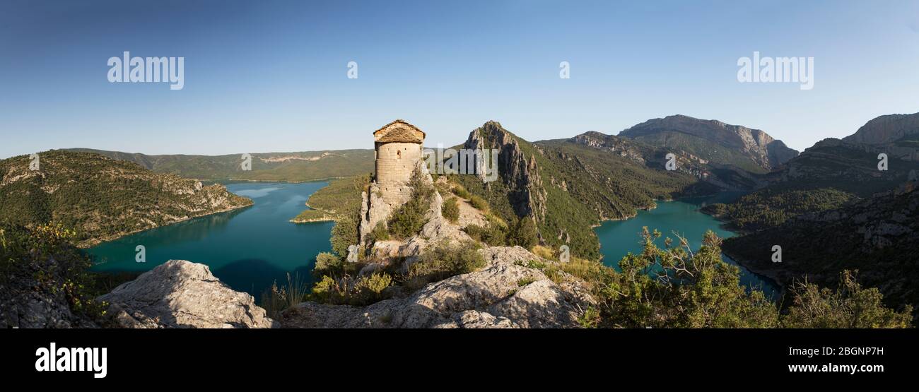 Ermita de la Pertusa, Corçà, la Noguera, Pirineos, Cataluña (España, Europa) Foto de stock