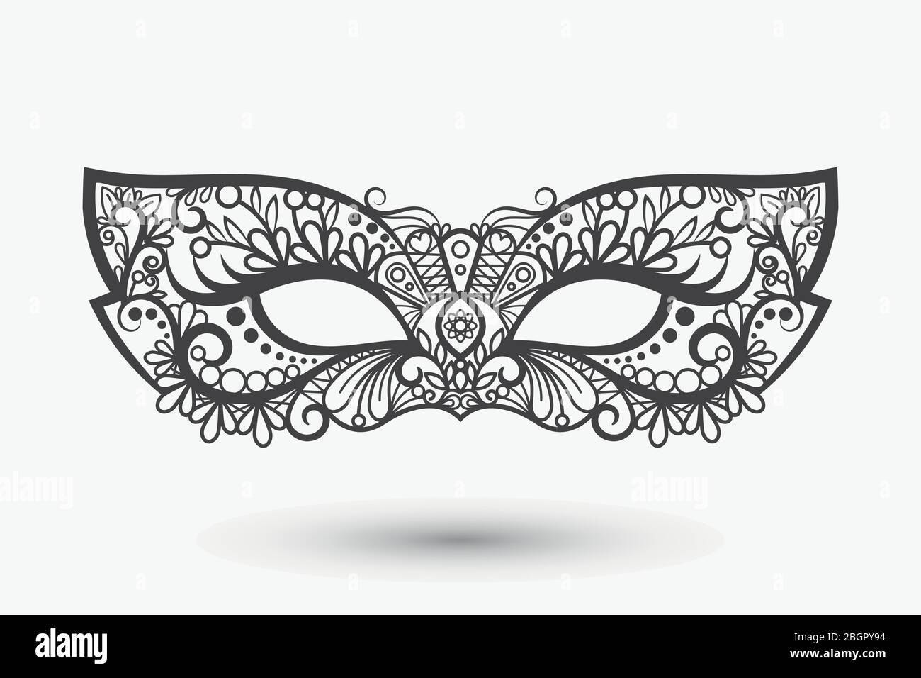 Bonita máscara de encaje. Icono de la máscara Mardi Gras. Lluración  vectorial Imagen Vector de stock - Alamy