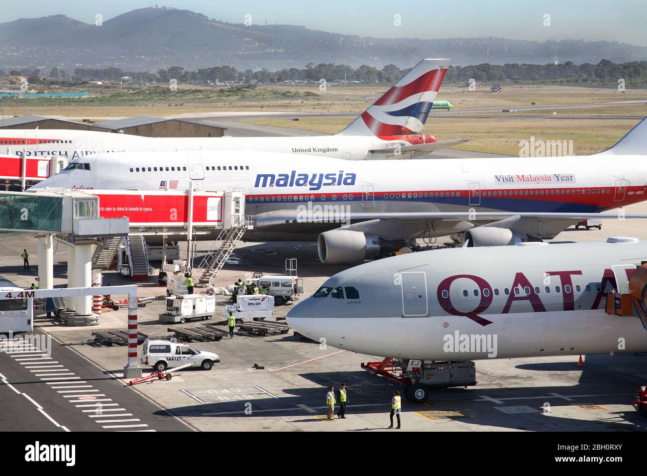 Foto aérea del Aeropuerto Internacional de Ciudad del Cabo Foto de stock