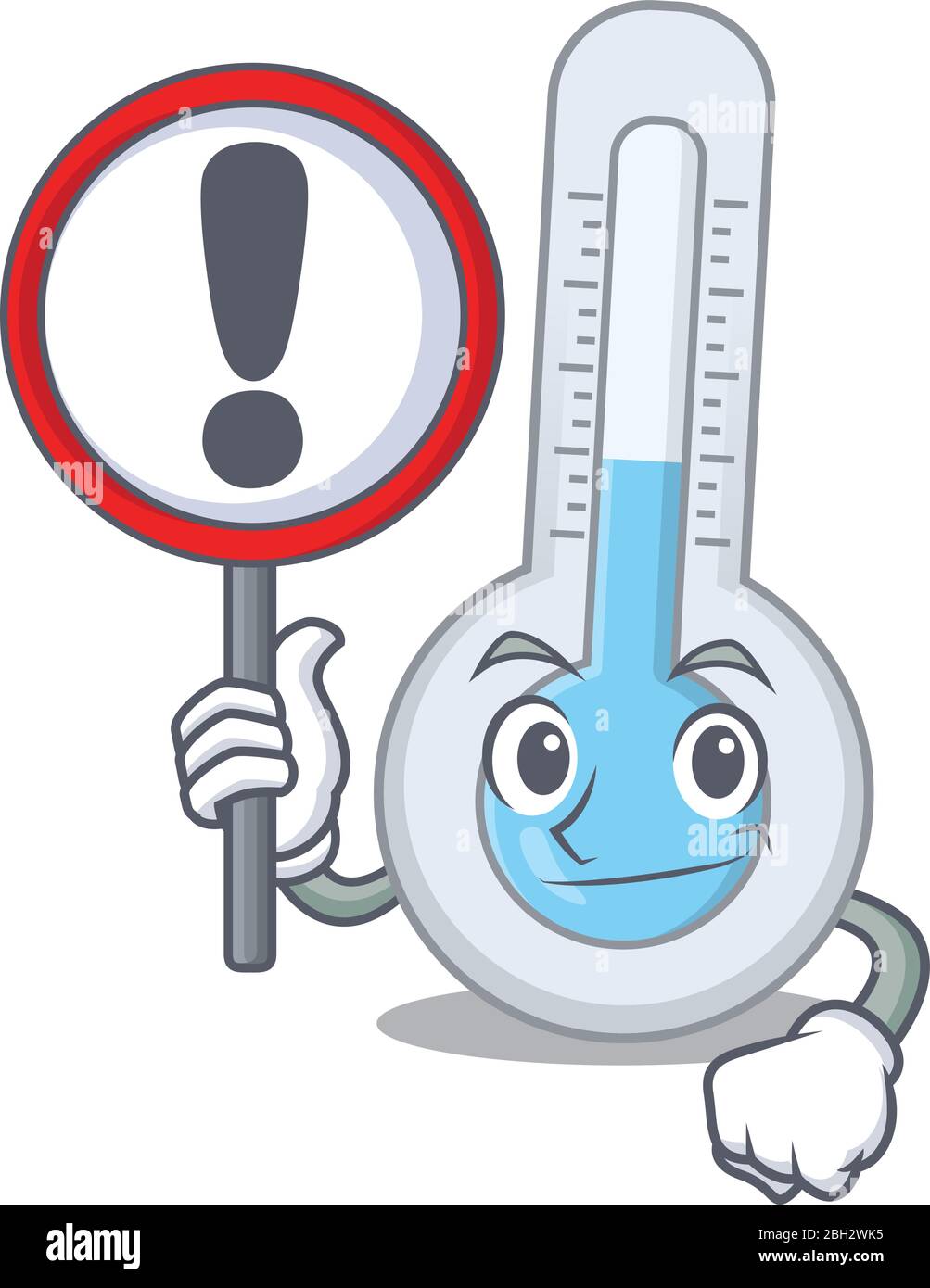 Un icono de termómetro frío de dibujos animados con un cartel Imagen Vector  de stock - Alamy