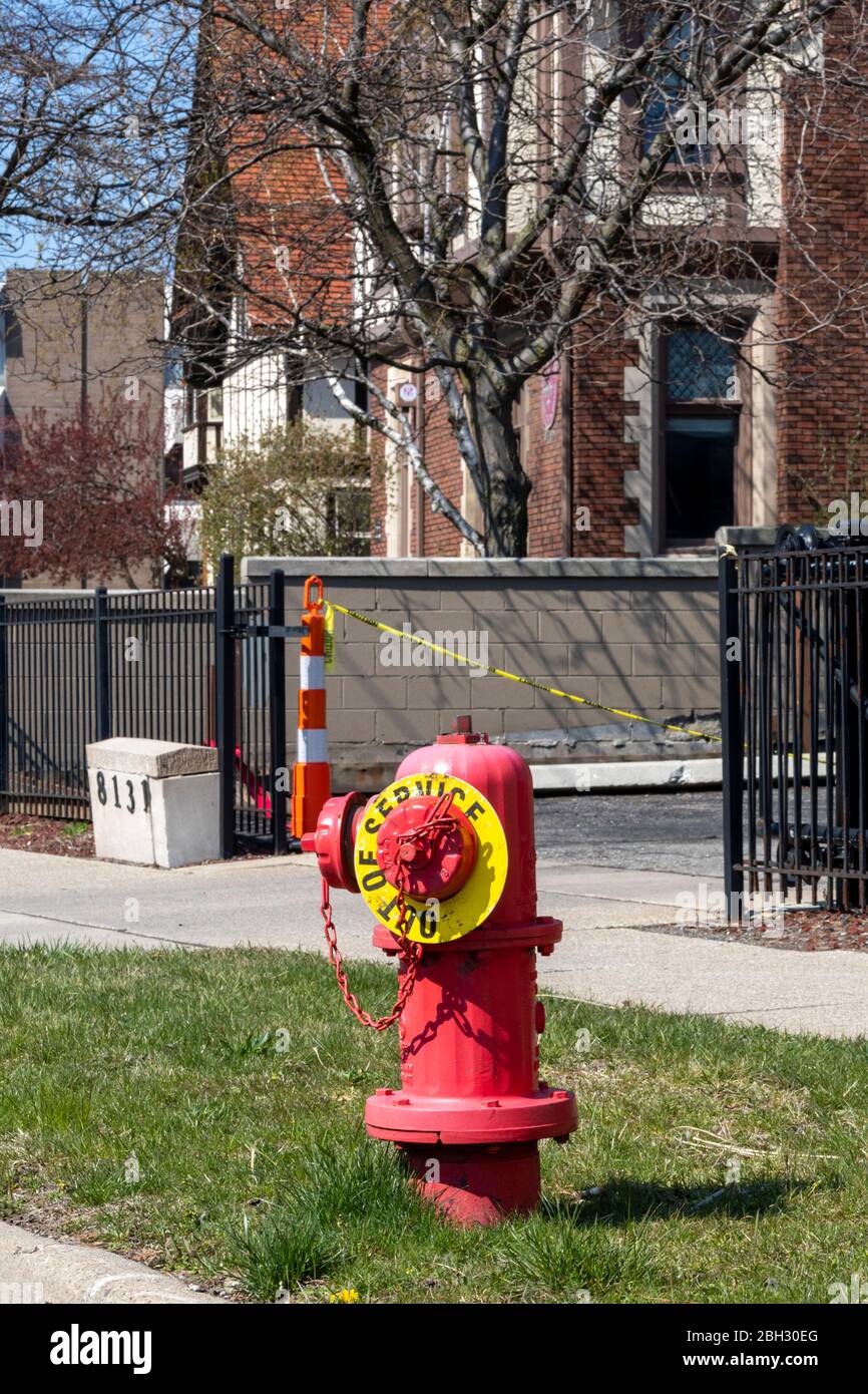 Detroit, Michigan - un fuera-de-servicio hidrante. Foto de stock