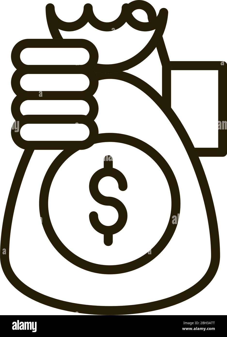 mano con bolsa de dinero invertir negocio financiero bolsa de valores vector  ilustración línea y llenar icono Imagen Vector de stock - Alamy