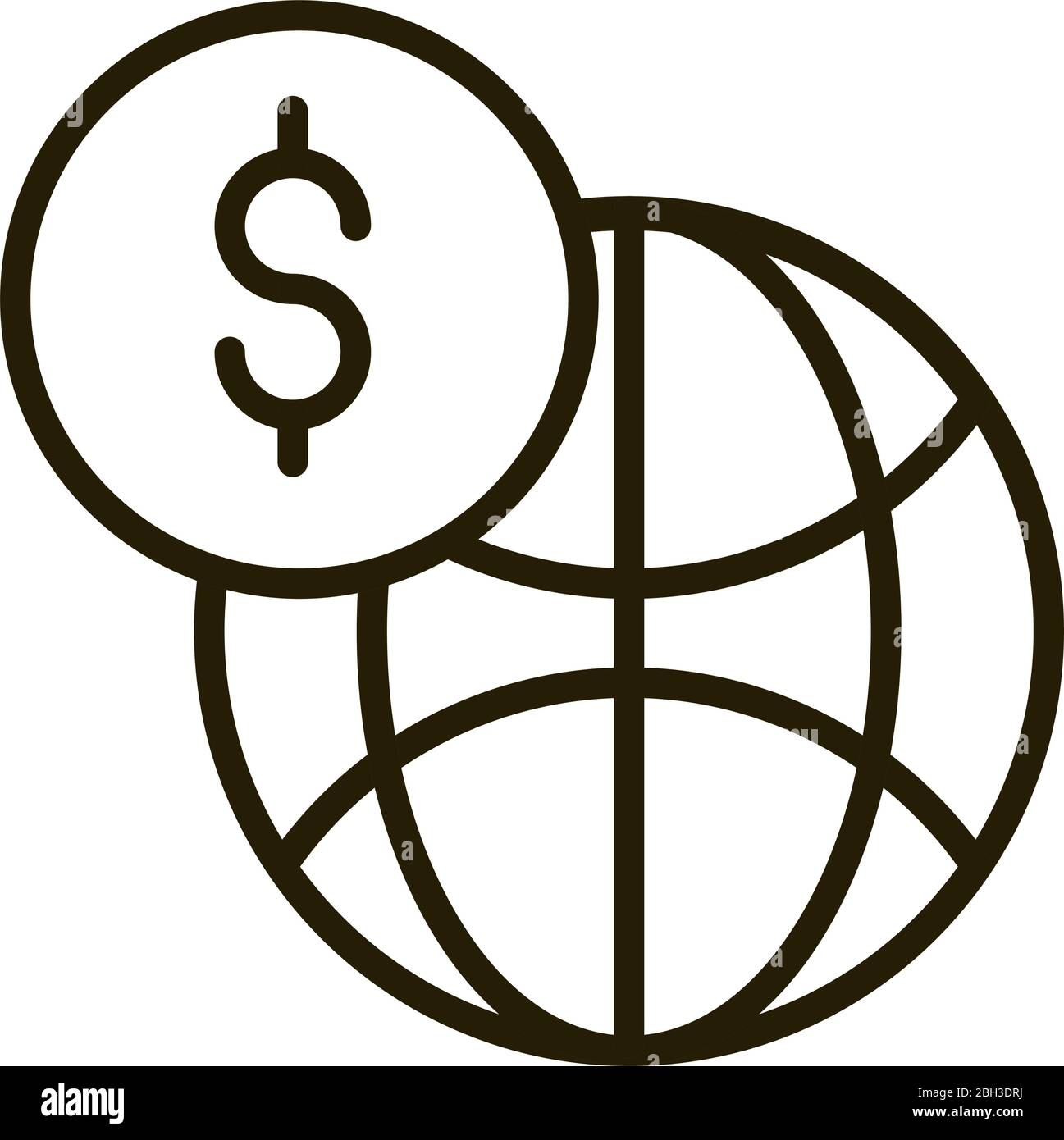 Interrupción princesa luz de sol mundo dinero financiero bolsa de valores vector ilustración estilo línea  icono Imagen Vector de stock - Alamy