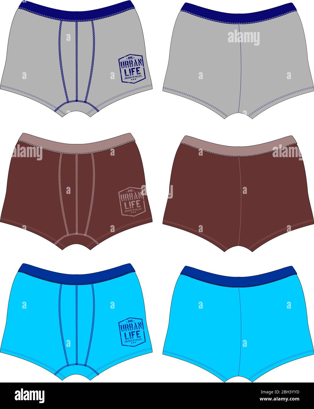 Hombre chicos boxer ropa interior textil plantilla pelele Imagen Vector de  stock - Alamy