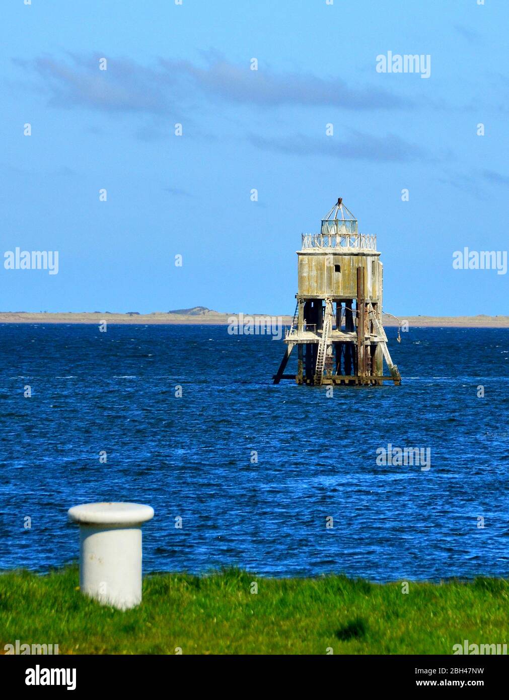 El Lighthouseat de Pile Tayport, Firth de Tay cerca de Dundee. Escocia Foto de stock