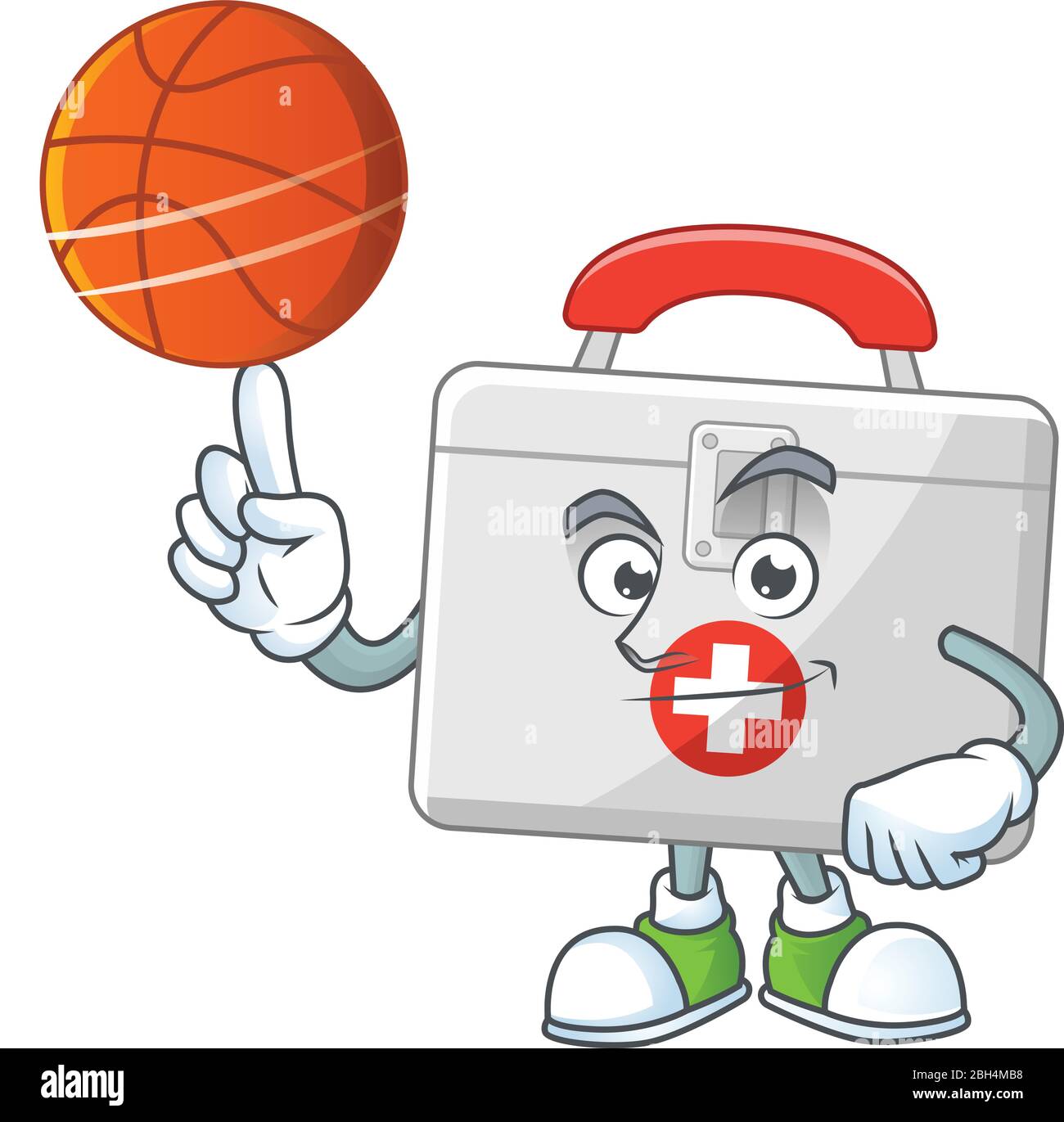Un kit de primeros auxilios atlético con diseño de dibujos animados jugando  al baloncesto Imagen Vector de stock - Alamy