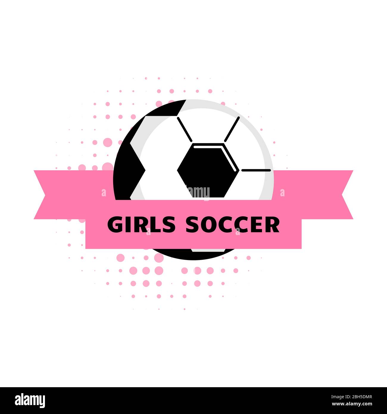 Diseño de logotipo de fútbol con balón para mujeres y niñas. Etiqueta o  emblema de fútbol vectorial simple en colores rosas. Equipo de fútbol para  chicas Imagen Vector de stock - Alamy