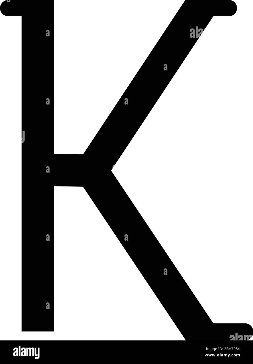 Kappa símbolo griego letra minúscula fuente icono negro vector ilustración  plano imagen simple Imagen Vector de stock - Alamy
