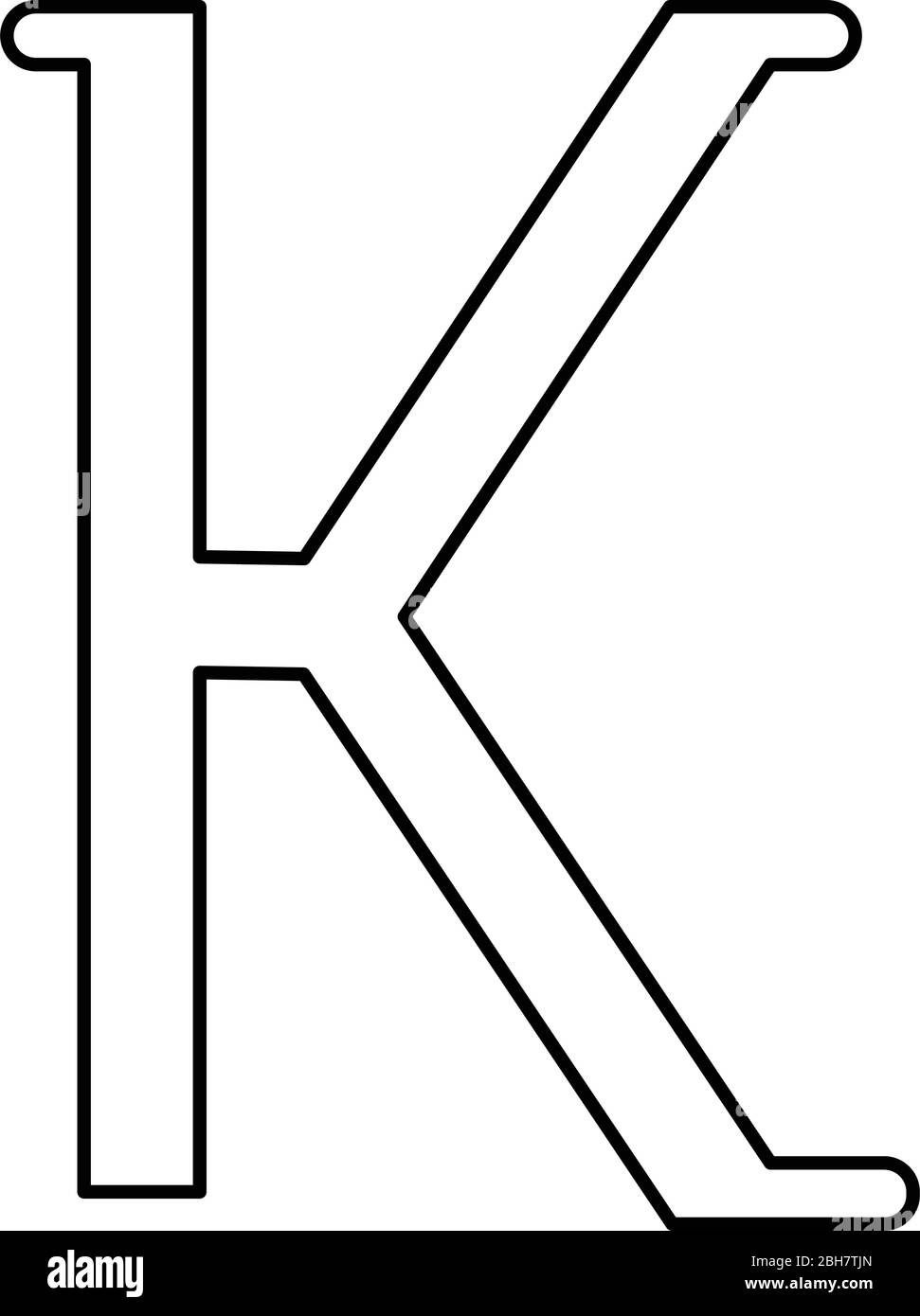 Kappa símbolo griego letra minúscula letra icono contorno negro color  vector ilustración plano imagen simple Imagen Vector de stock - Alamy