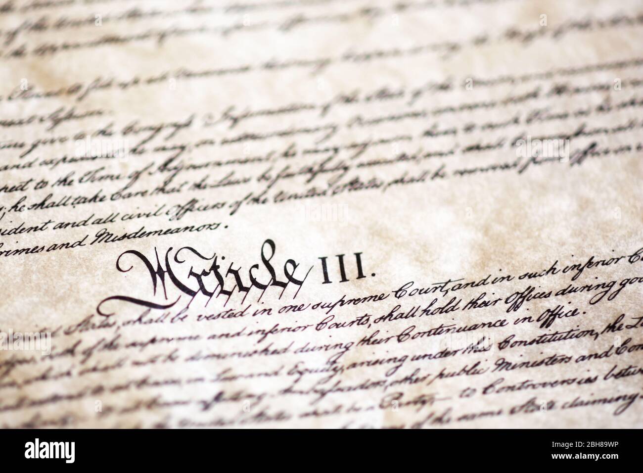 Detalle de la Constitución de los Estados Unidos Foto de stock