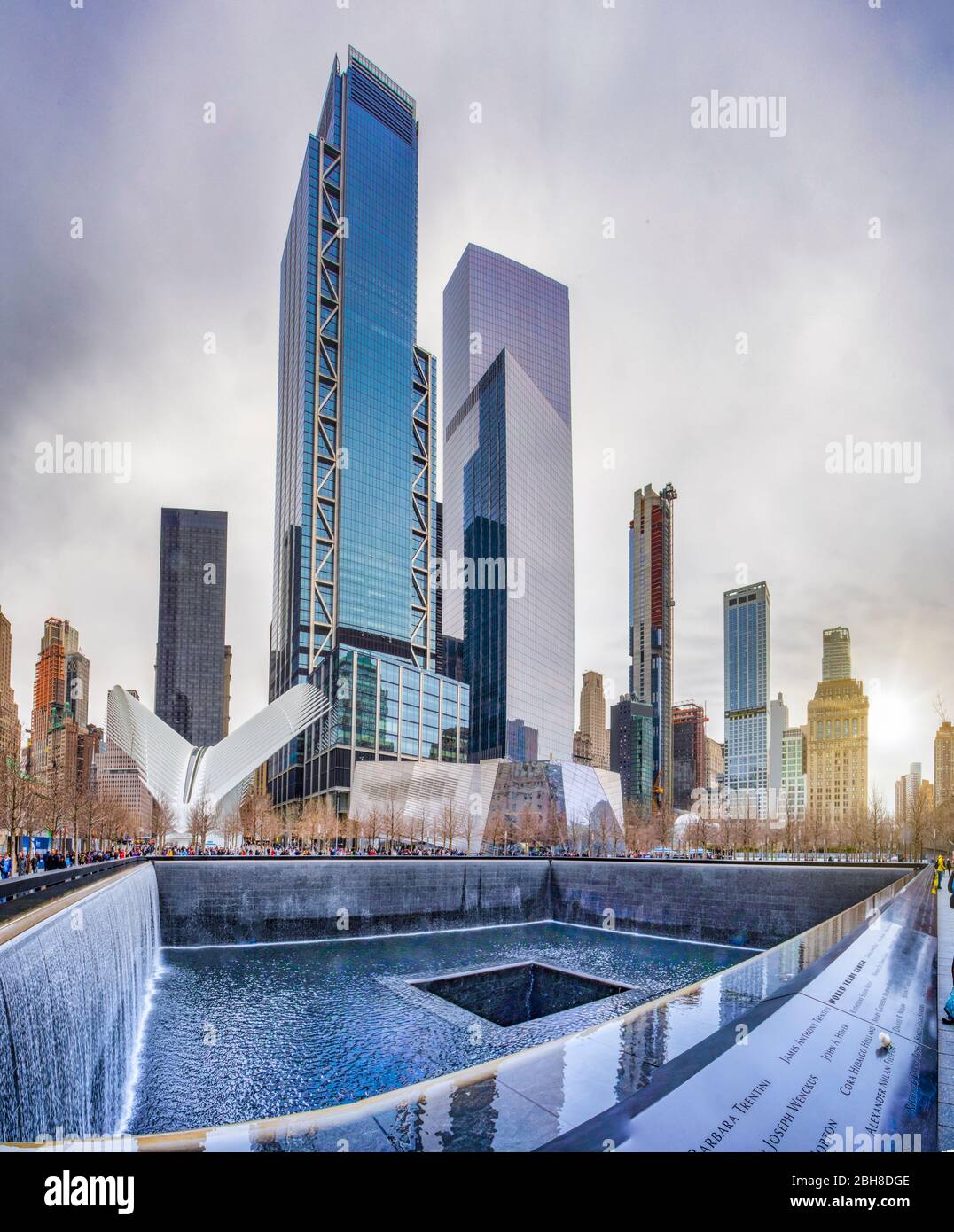 Estados Unidos, Nueva York, Manhattan, Centro de la ciudad, World Trade Center Station, North Pool Foto de stock