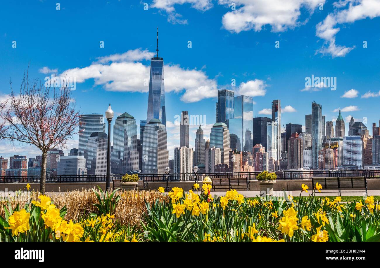 Ee.Uu., la ciudad de Nueva York, Manhattan, Manhattan, rascacielos, el comercio mundial Bldg. Foto de stock