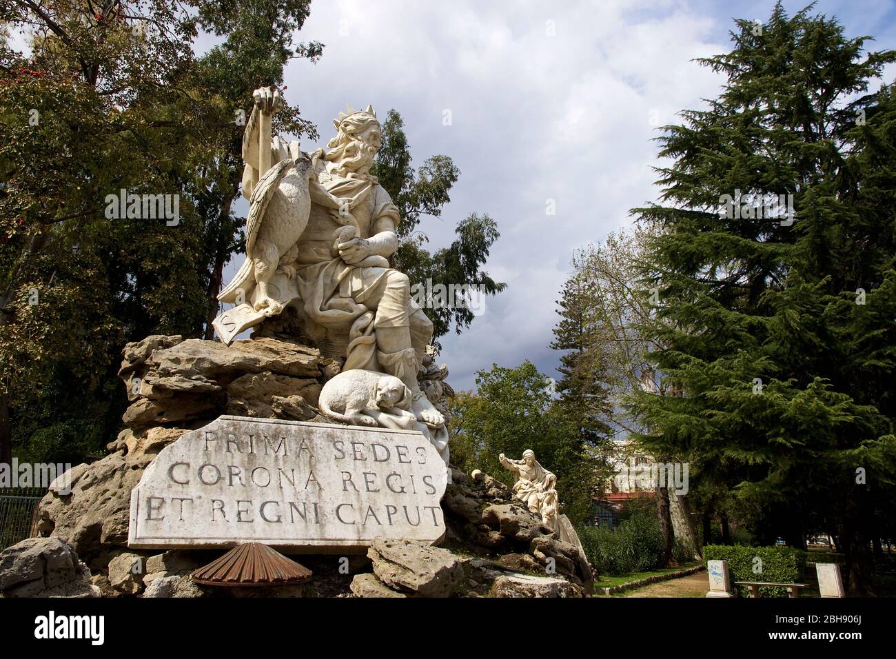 Palermo, casco antiguo, Villa Giulia, Fontana del genio, construido por Ignazio Marabitti en 1778 Foto de stock