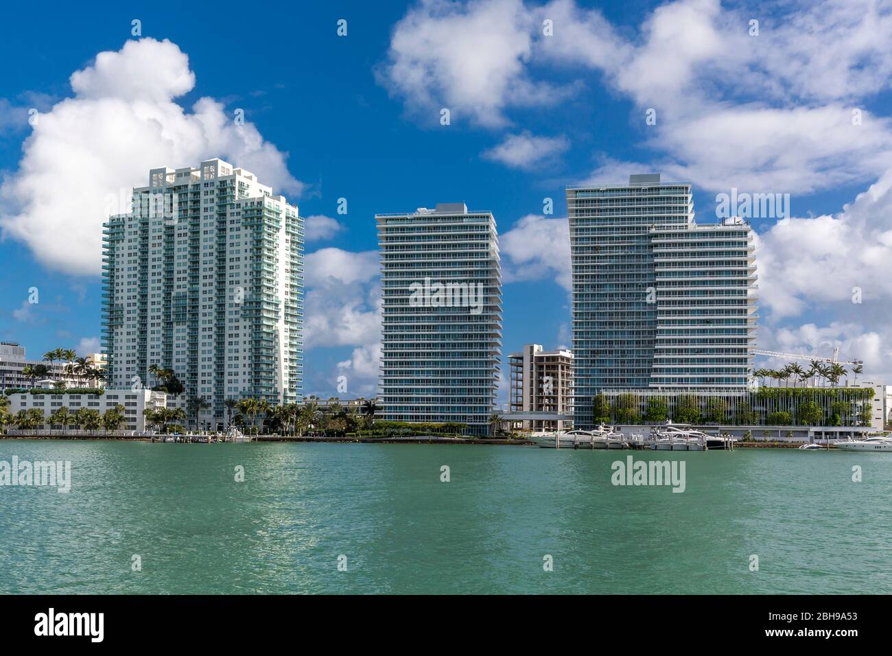 Skyline, Miami Beach, Condado de Miami-Dade, Florida, Estados Unidos, Norteamérica Foto de stock