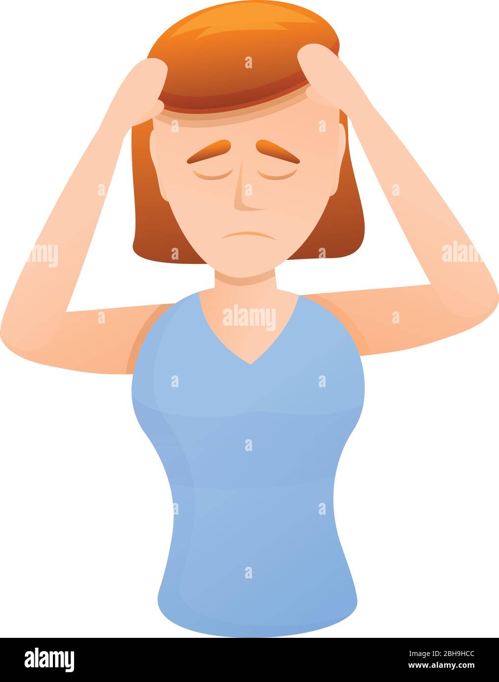 Icono de estrés de mujer. Dibujo animado de mujer estrés vector icono para  diseño web aislado sobre fondo blanco Imagen Vector de stock - Alamy