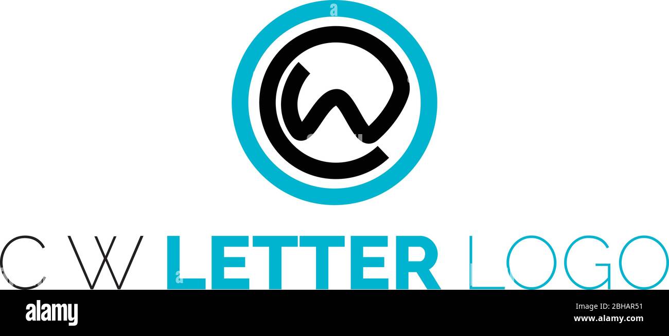 el logotipo de alphabet C & W incorporado es abstractamente adecuado para empresas, negocios, etc. Ilustración del Vector