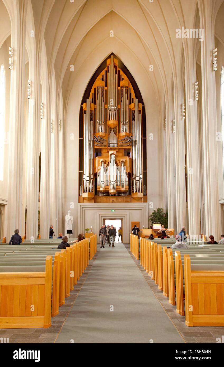 Hallgrímskirkja; Stadt; Isla; Reykjavik; Hauptstadt Foto de stock