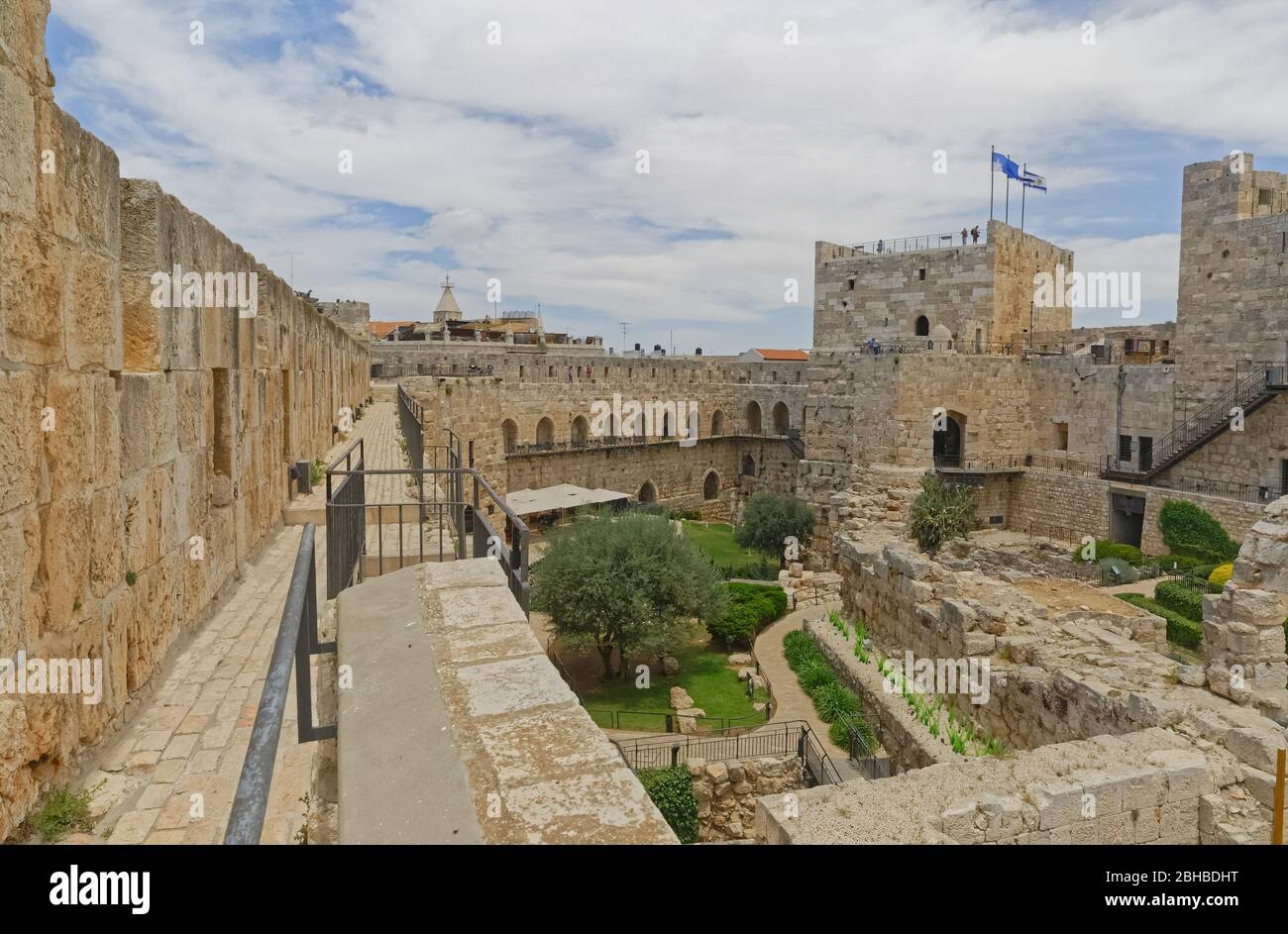 Vista del patio de la Torre de David en Jerusalén Foto de stock
