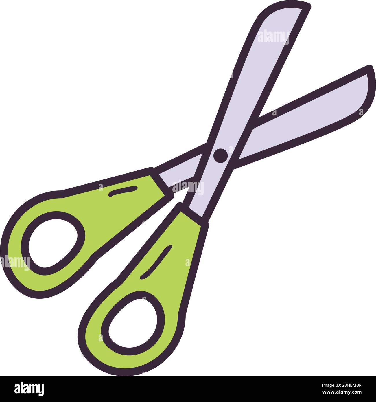 Diseño de iconos de estilo de relleno de herramienta de tijera, papel de  objeto de corte de instrumento a medida separación de escuela y cabello  tema de Vector ilustración Imagen Vector de
