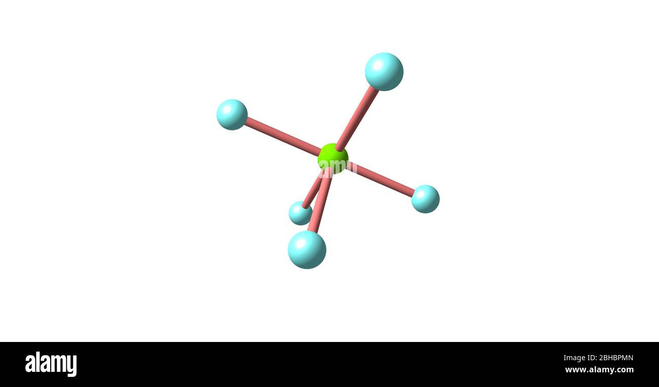 El pentafluoruro de cloro es un compuesto interhalógeno con fórmula ClF5.  Este gas incoloro es un oxidante fuerte. La molécula adopta un piramidal  cuadrado Fotografía de stock - Alamy