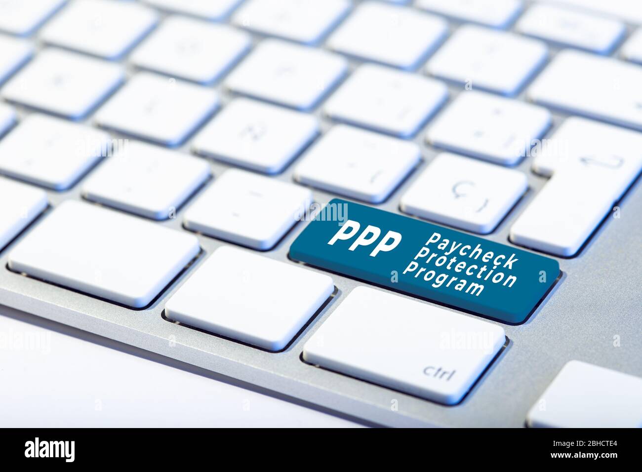 Concepto del Programa de Protección de cheques de pago PPP. Inscripción en  la tecla del teclado Fotografía de stock - Alamy