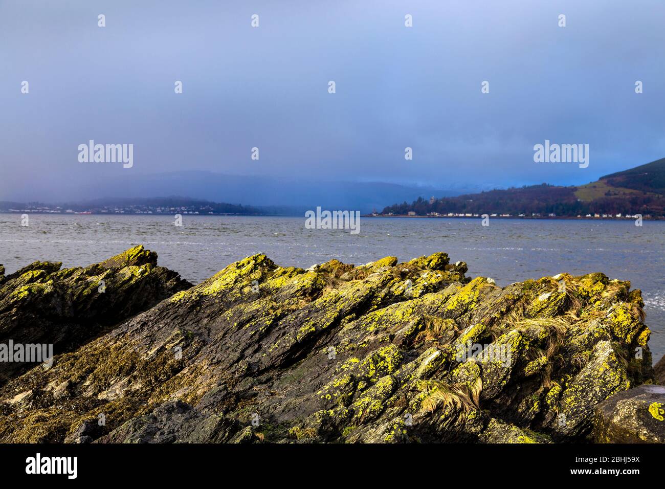 Vista del lago Long, Escocia, Reino Unido Foto de stock