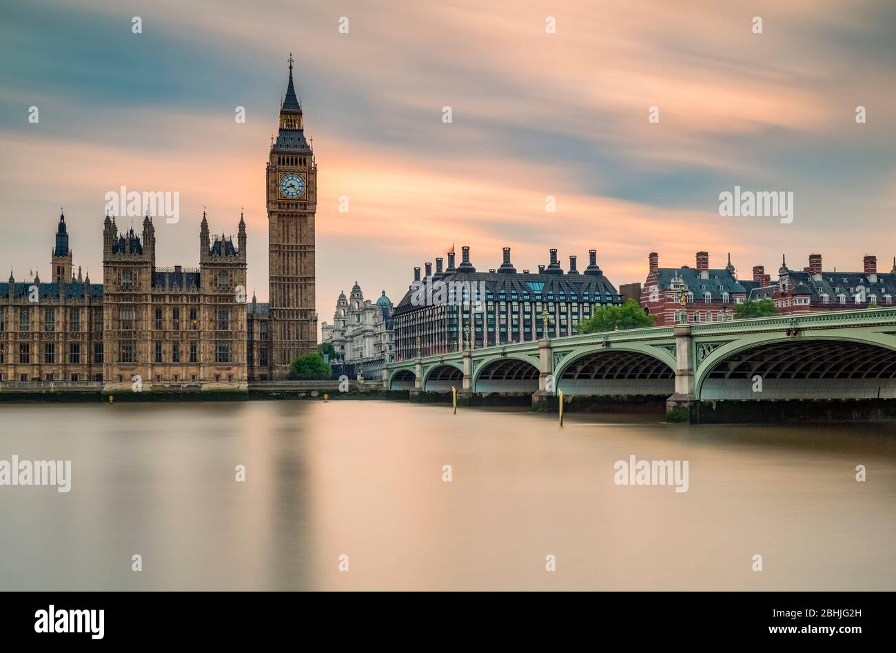 Reino Unido, - Inglaterra - Londres - Wenstminster y Big Ben Foto de stock