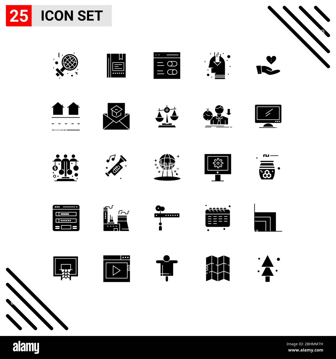 Paquete de 25 Pictogramas creativos de opinión, idea, nota, usuario, interfaz elementos editables de diseño vectorial Ilustración del Vector