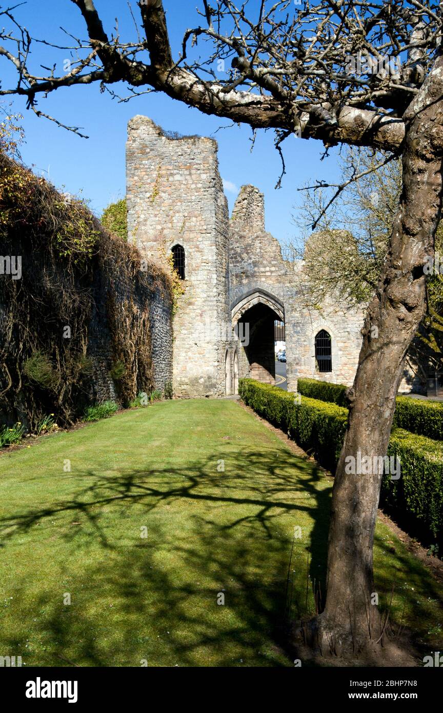 Ruinas del antiguo Palacio Episcopal, Llandaff, Cardiff, Gales. Foto de stock