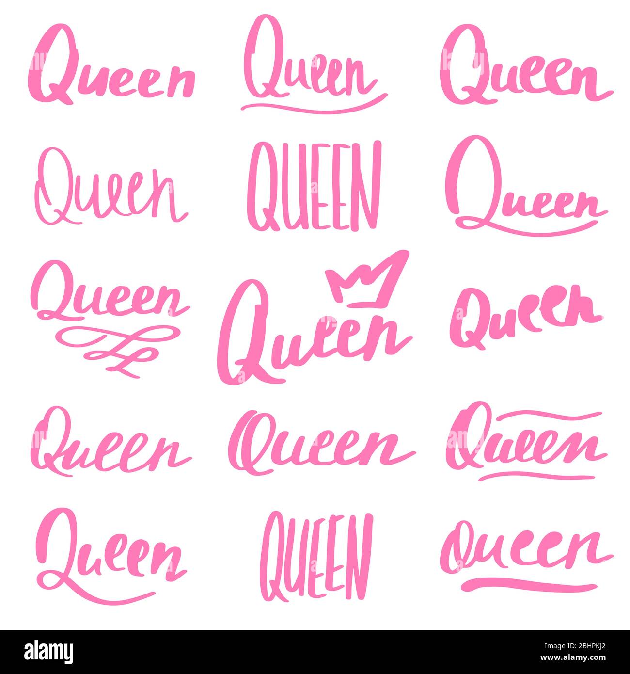 Letras de la reina. Texto escrito a mano para la fiesta de
