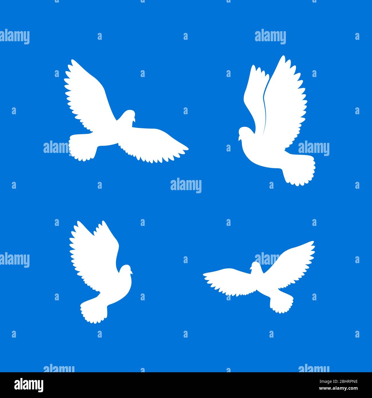 Paloma. Aves blancas libres en el cielo. Silueta de palomas de papel.  Ilustración vectorial Imagen Vector de stock - Alamy