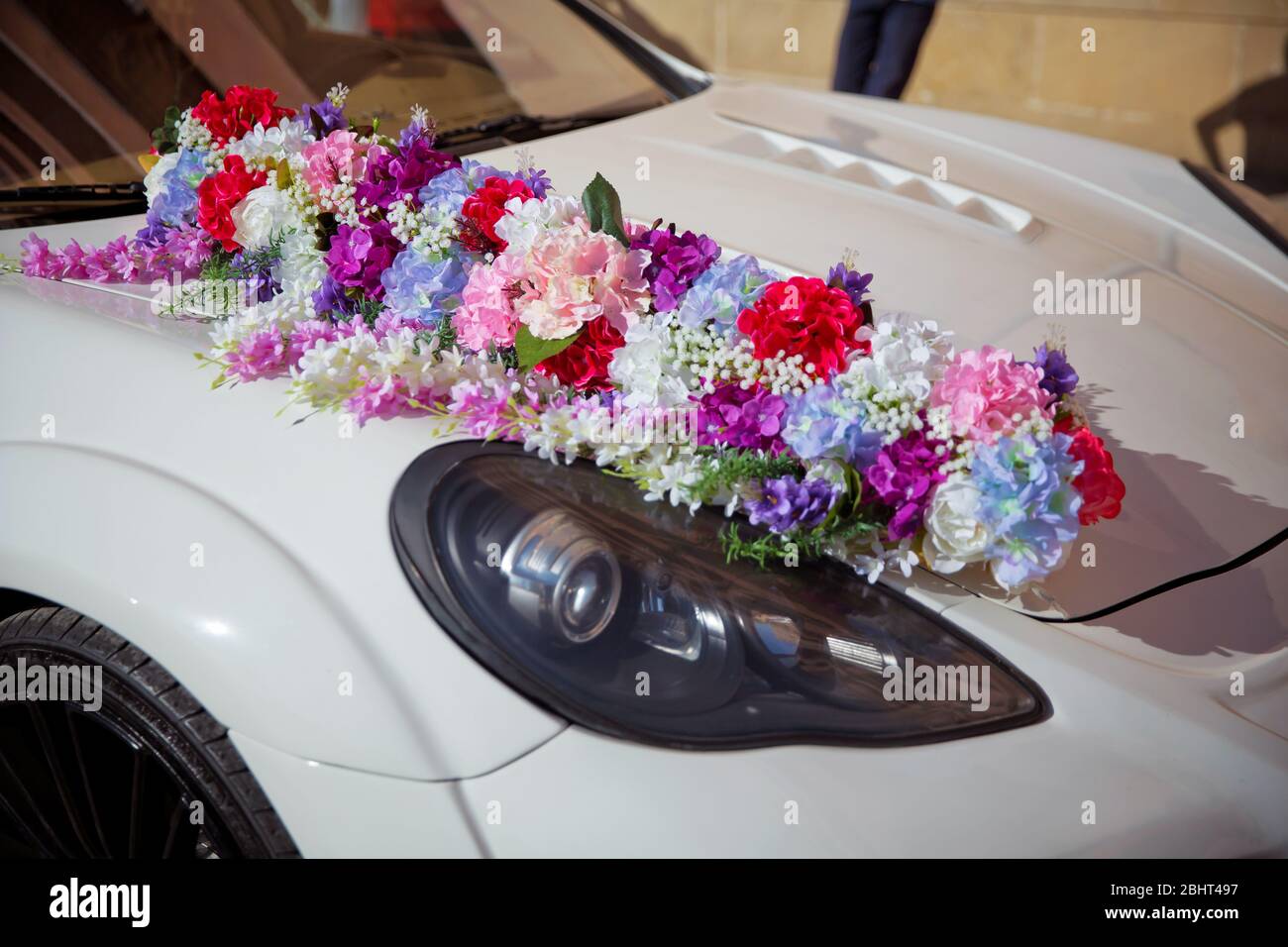 Arcos Cinta Prom limusina Decoración Blanco R Corazones Boda Decoración del coche
