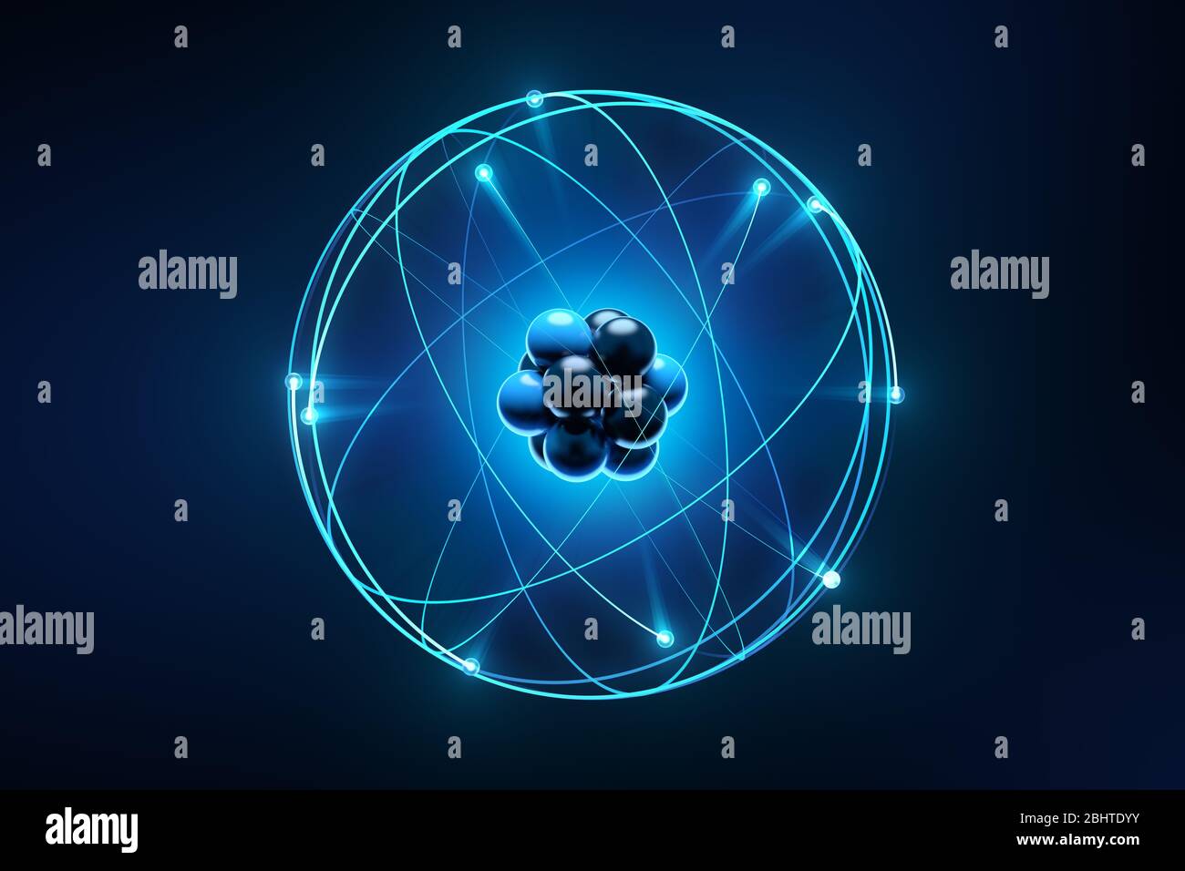 Imagen conceptual del átomo Foto de stock