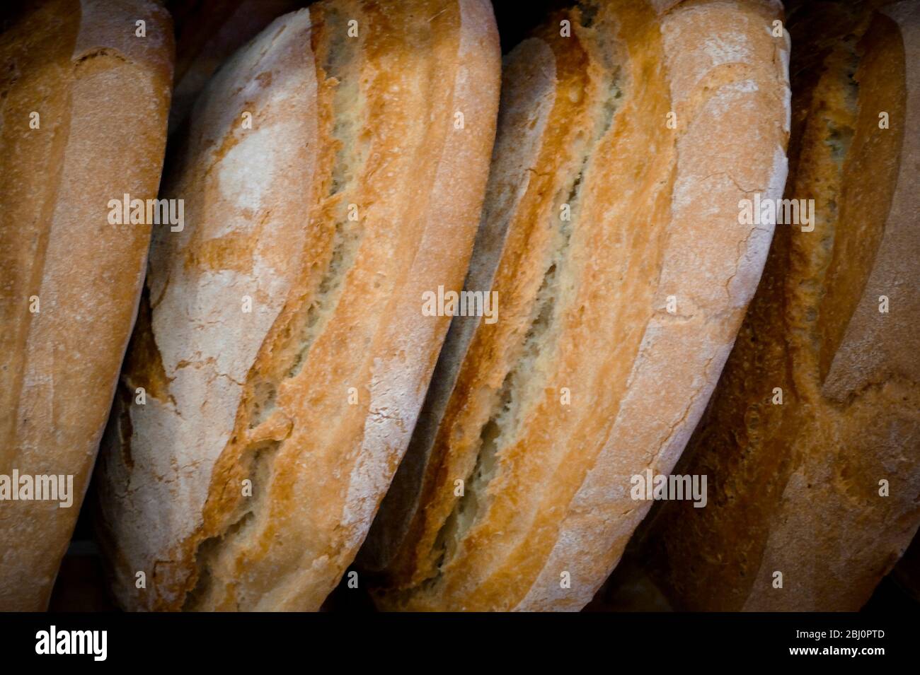 Panes rústicos en estante en el panadero grecochipriota, Chipre - Foto de stock