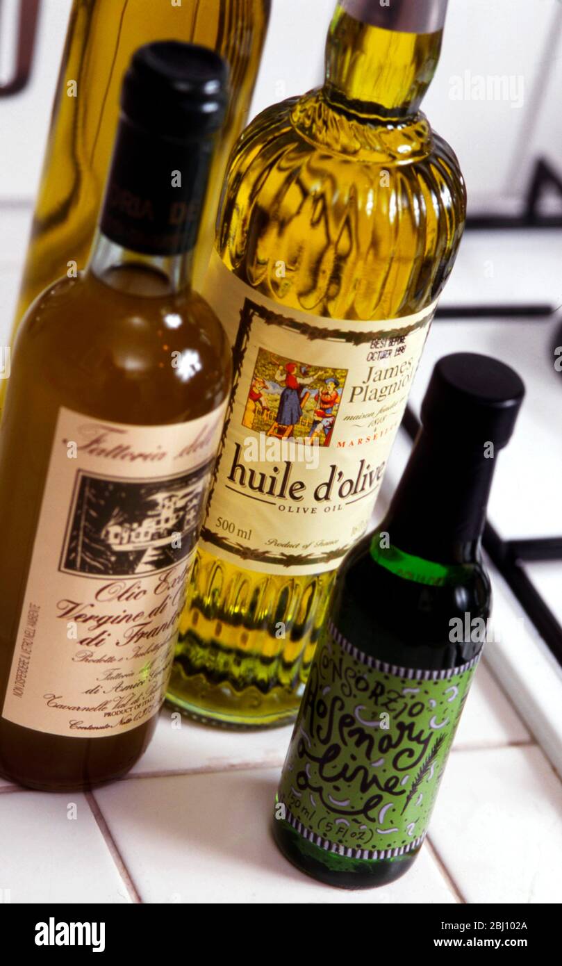Selección de aceites de oliva - Foto de stock