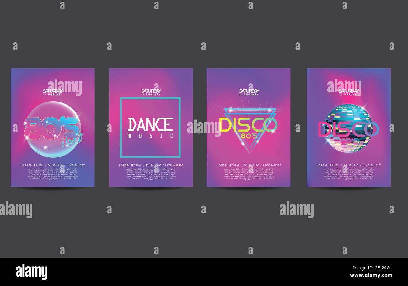 plantilla de portada electrónica de música de baile para el volante de la  fiesta del club, olas coloridas con fondo degradado Imagen Vector de stock  - Alamy