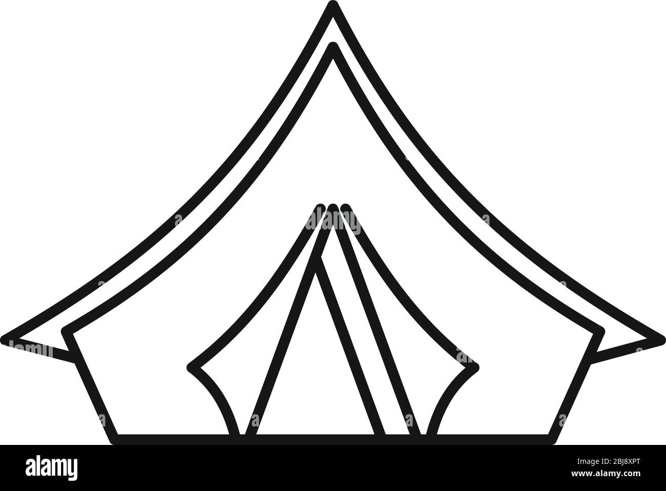 Tent Camp icono. Tent Camp esquema icono vectoriales para diseño web aislado sobre fondo blanco. Ilustración del Vector