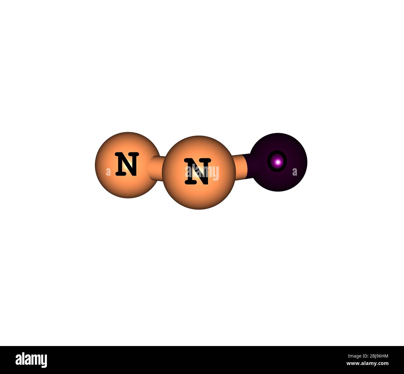El óxido nitroso, gas de risa, es un compuesto químico con la fórmula N2O.  Es un óxido de nitrógeno Fotografía de stock - Alamy