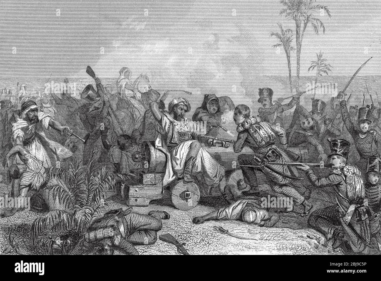 BATALLA DE STAOUÉLI 18-19 de junio de 1830 entre Francia y la Regencia de Argel Foto de stock