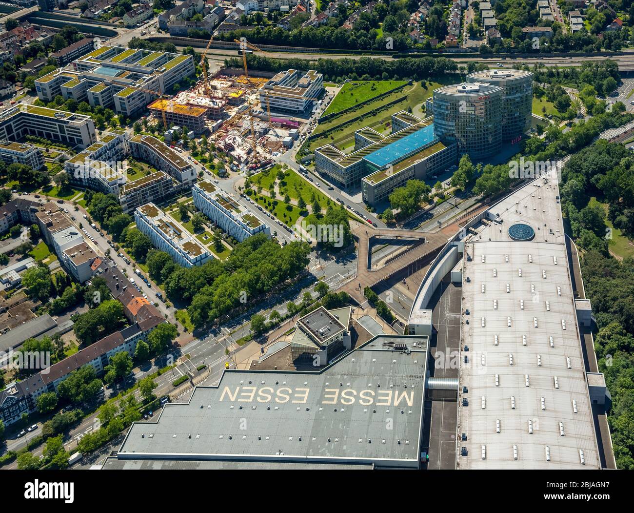 Recinto ferial Messe Essen, 23.06.2016, vista aérea, Alemania, Renania del Norte-Westfalia, área de Ruhr, Essen Foto de stock