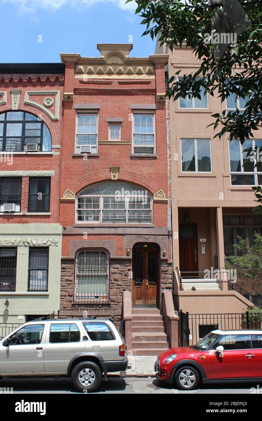 Casa Philip Payton, Casa de la fila del renacimiento gótico, Harlem, Nueva York Foto de stock