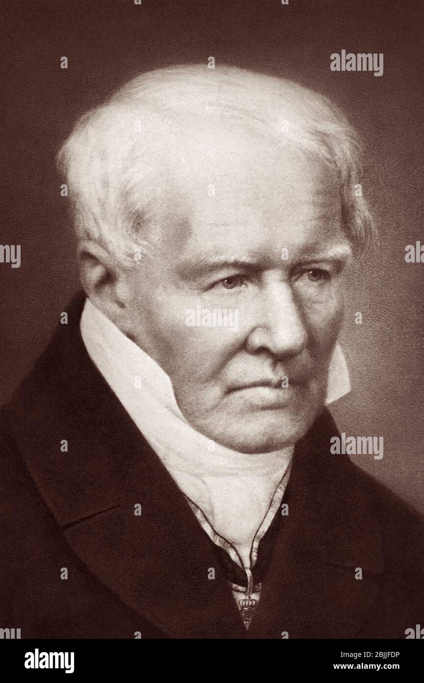 Alexander von Humboldt (1769–1859) fue un polematario prusiano, geógrafo, naturalista, explorador y defensor de la filosofía y la ciencia románticas. Foto de stock