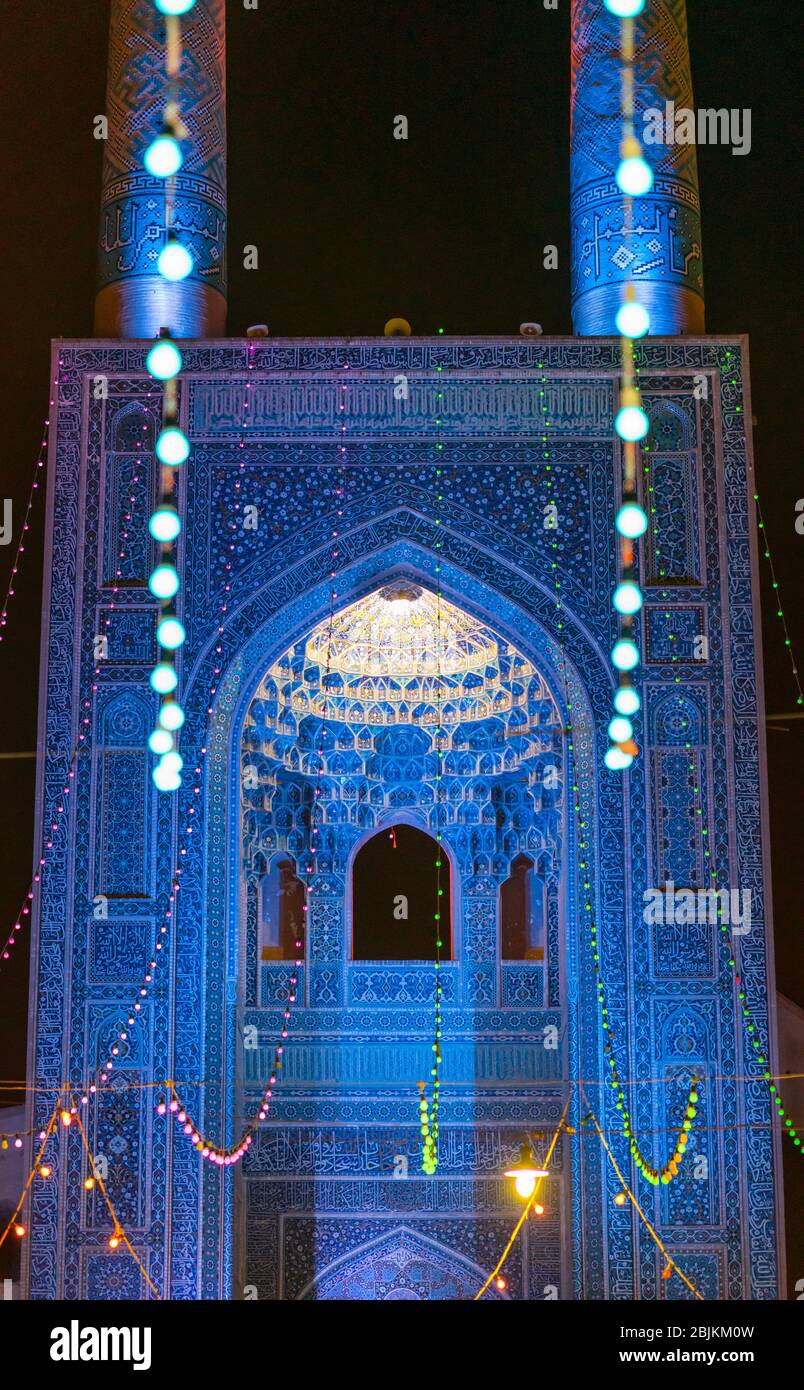 Mezquita de JaME, Yazd, Irán, Asia Occidental, Asia, Oriente Medio. Foto de stock
