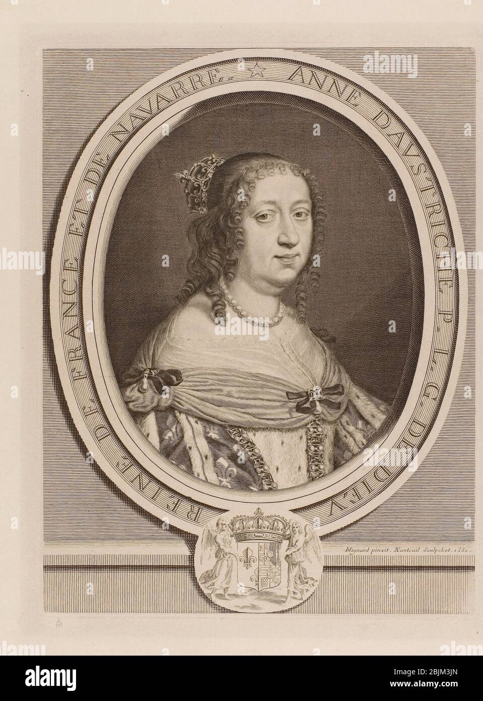 Autor: Robert Nanteuil. Anne de Austria, Reina de Francia - 1660 - Robert Nanteuil (francés, 1623-1678) después de Pierre Mignard I (francés, 1612-1695). Foto de stock