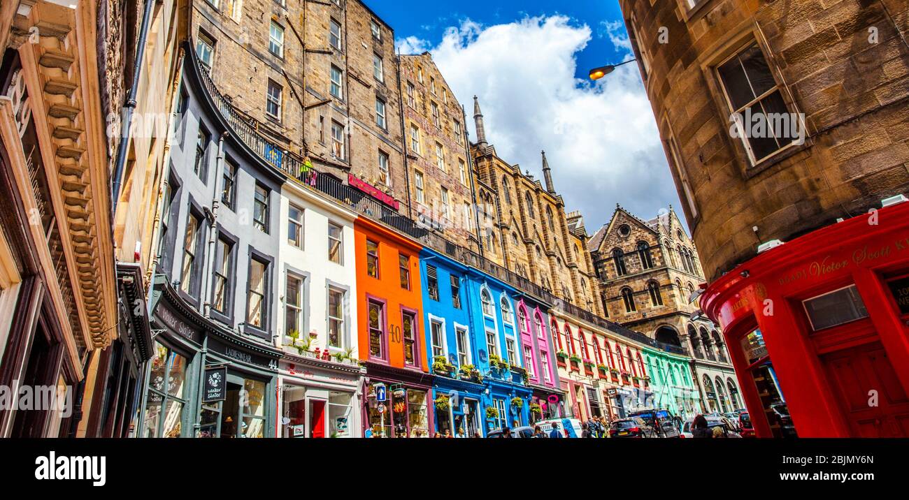 Victoria Street, Old Town, Edimburgo, Escocia, Reino Unido, Europa. Foto de stock