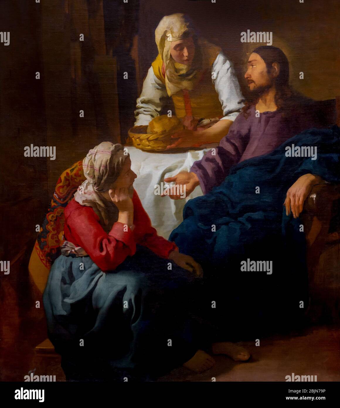 Cristo en la Casa de Marta y María, Johannes Vermeer, alrededor de 1654