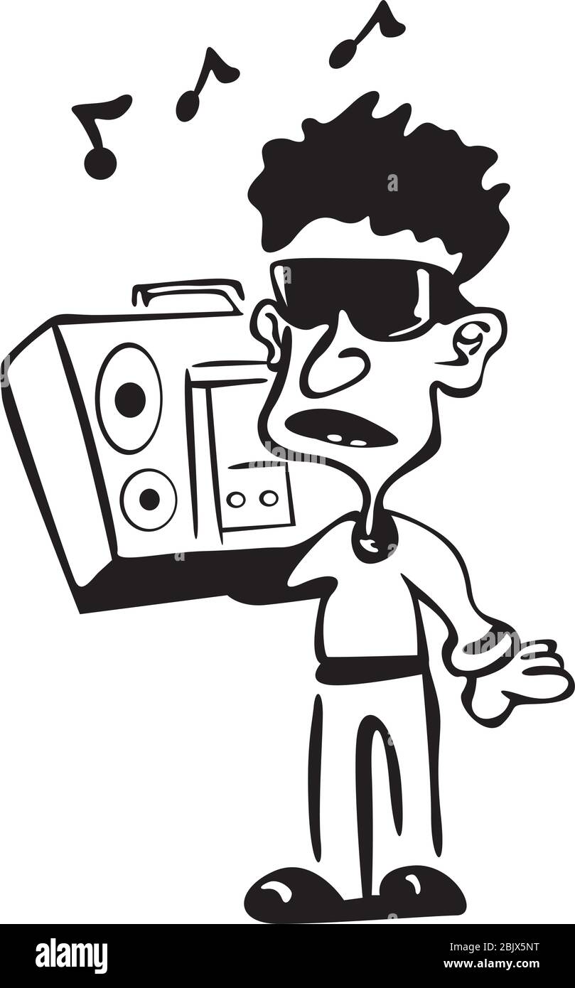 niño fascinado por la música Ilustración del Vector