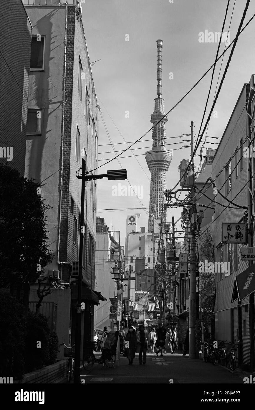 Paisaje de Asakusa, un destino turístico en Tokio Foto de stock