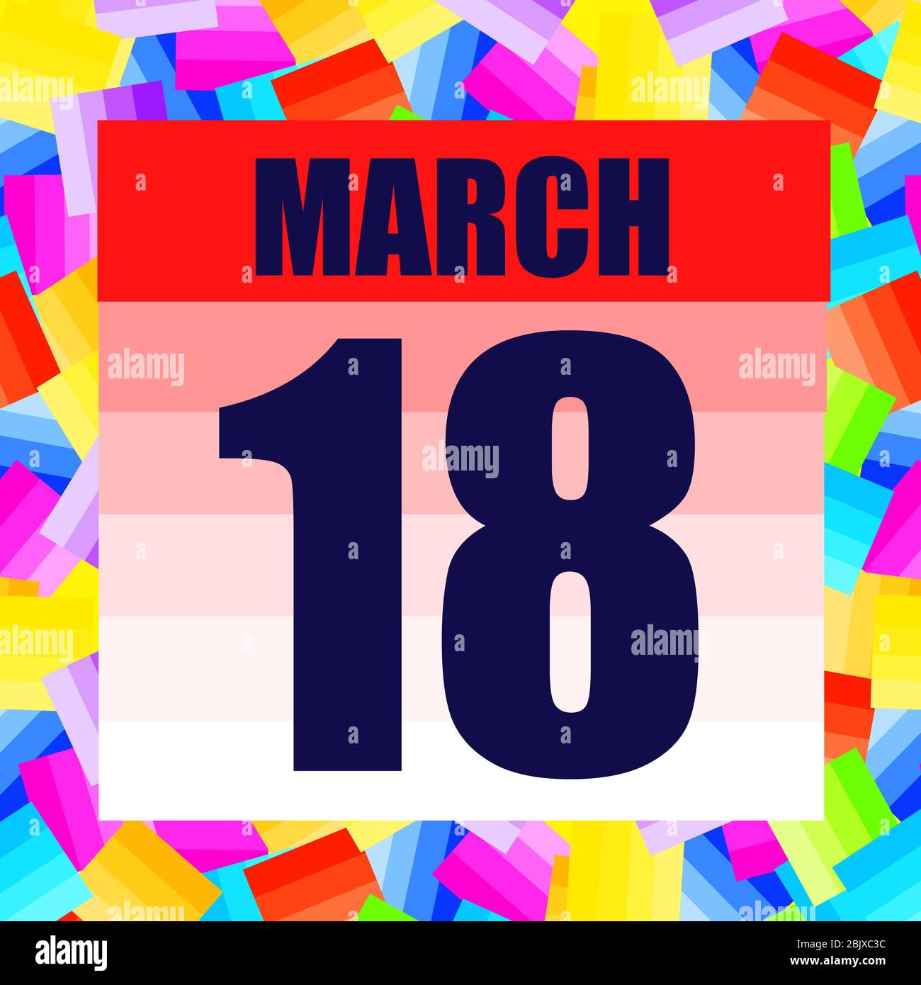 Icono de marzo de 18. Para planificar un día importante. Banner para