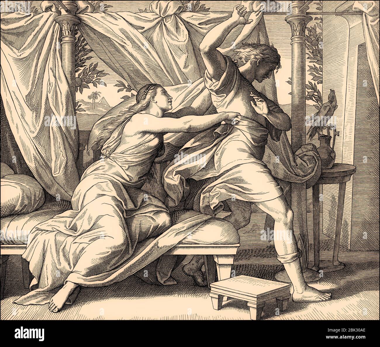 La esposa de José y Potifar, Antiguo Testamento, por Julius Schnorr von Carolsfeld, 1860 La esposa de José y Potifar, Antiguo Testamento, por Julius Schnorr von Carolsfeld, 1860